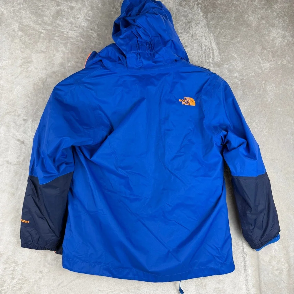 The North Face Boys Triclimate 3-in-1 Jacket Blue Navy Orange Size S 7/8 DryVent